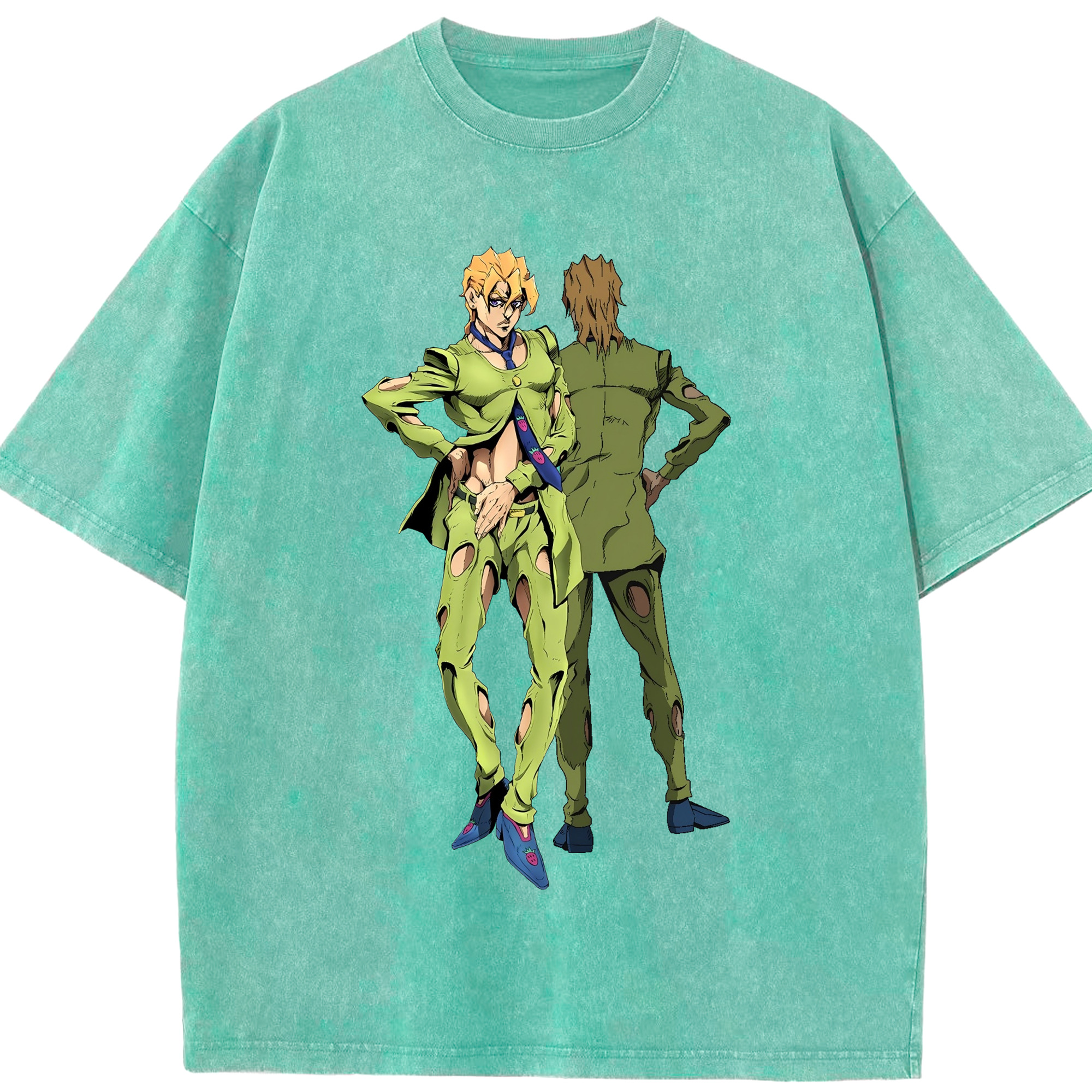 （画像用） ジョジョの奇妙な冒険 パンナコッタ?フー JoJo's Bizarre Adventure Pannacotta Fugo 綿100% ヴィンテージ風 半袖Tシャツ（フロントプリント）